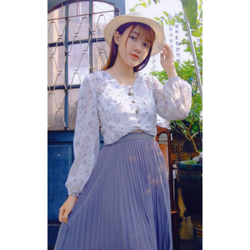 Chân váy xếp ly lụa 2 mặt 90cm | BigBuy360 - bigbuy360.vn