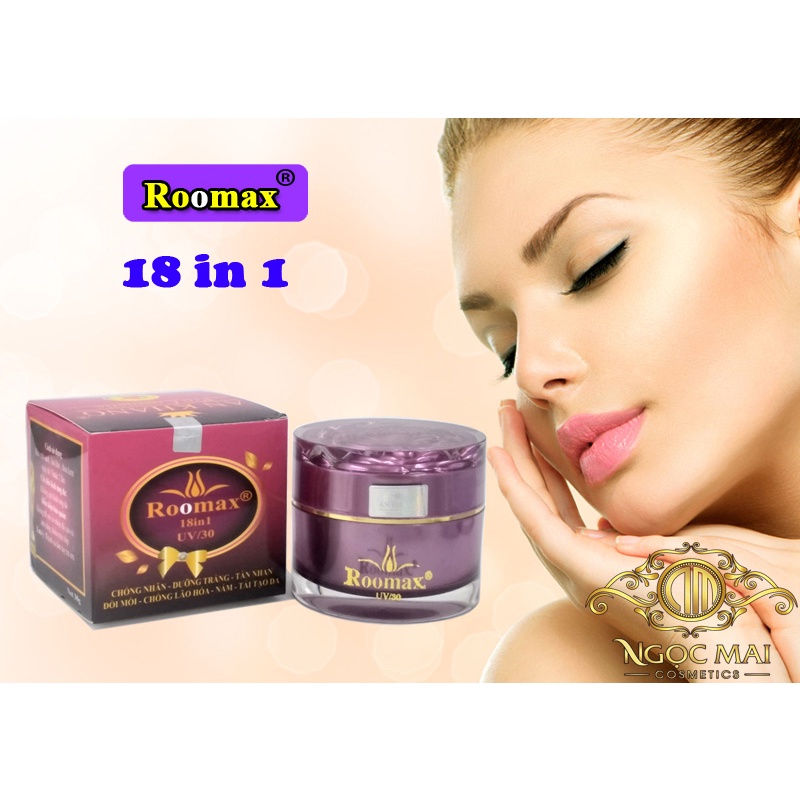 Kem Roomax 18 in 1 chống nhăn, Dưỡng trắng, Tàn nhang, Đồi mồi, Chống lão hóa, Nám, Tái tạo 30g màu tím