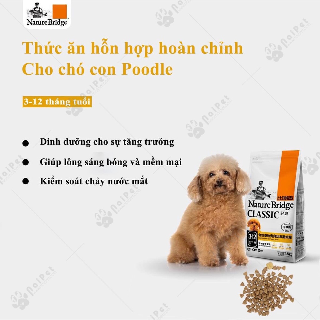 Thức Ăn Hạt Cho Chó Poodle Nature Bridge Classic 1.5kg