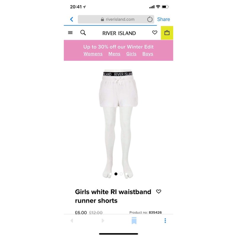 quần short river island bé gái, quần short trắng hàng hiệu auth