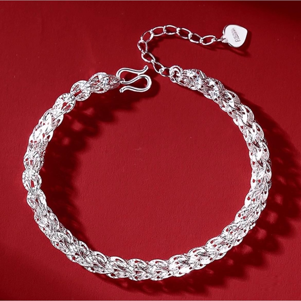 Lắc tay nữ bạc ta kết hình đuôi phụng - Trang sức bạc Evasilver