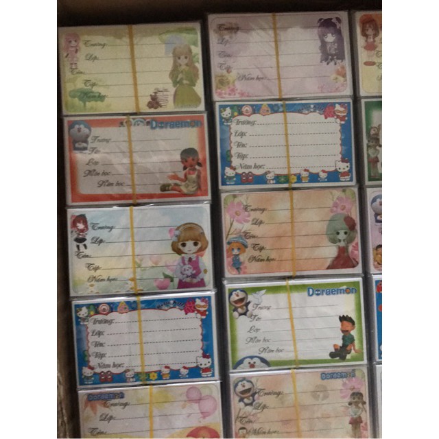 Nhãn Vở 😍FREESHIP😍 30 Chiếc Nhãn Vở Có Dính Sẵn