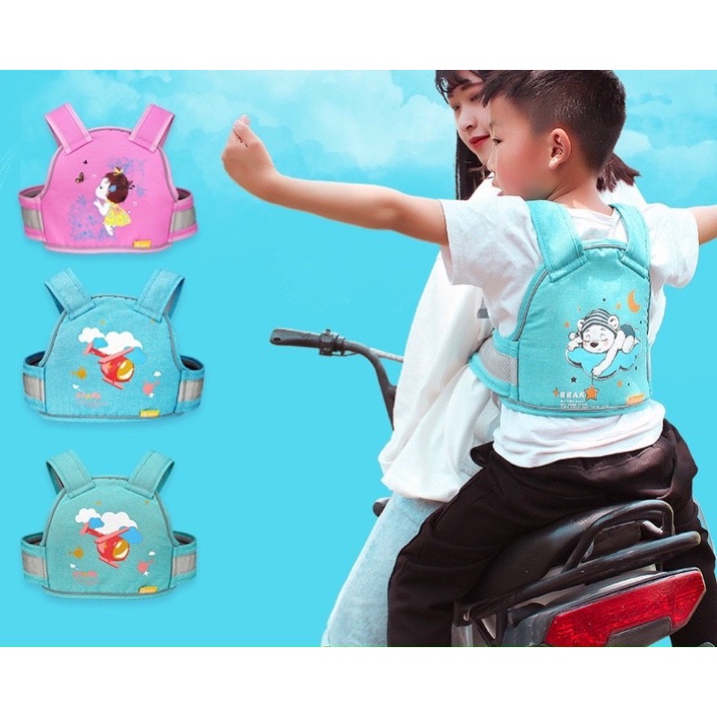 Đai đi xe máy an toàn đỡ lưng cho bé