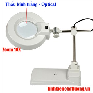 (Bảo hành 6 tháng) Kính lúp để bàn LT-86B 10X đèn LED (thấu kính trắng - Optical)