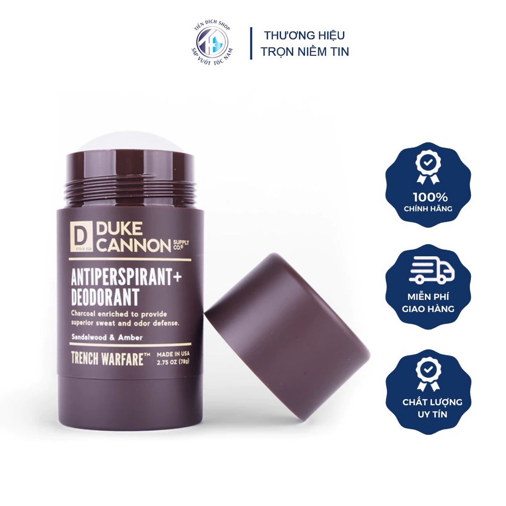 Lăn khử mùi Duke Cannon Sandalwood Amber, Bergamot & Black Pepper 78gr từ USA