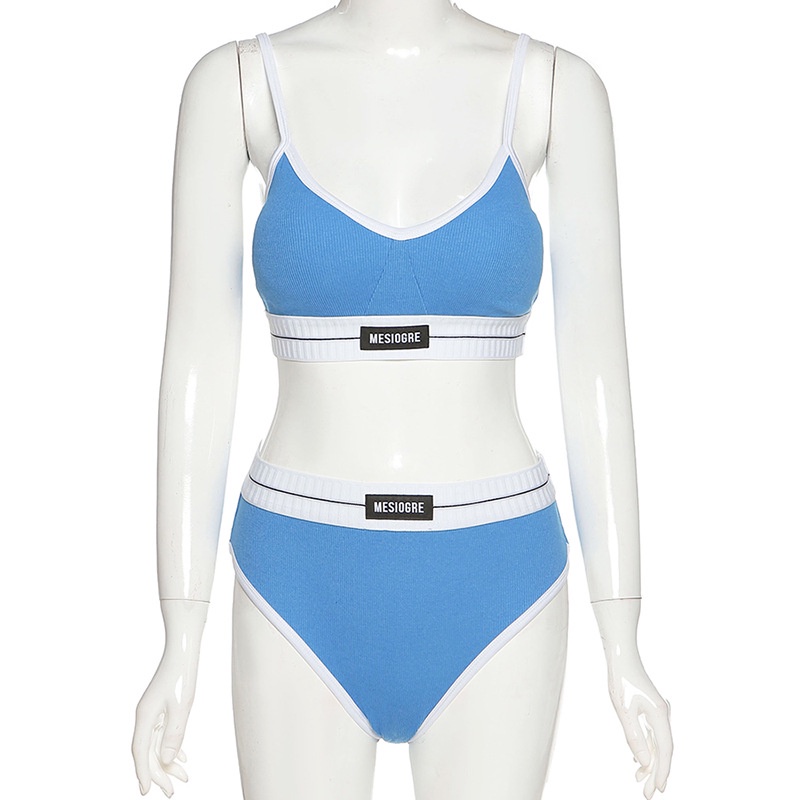 Bộ Đồ Lót Thể Thao Cotton Tăm Cạp Cao S483