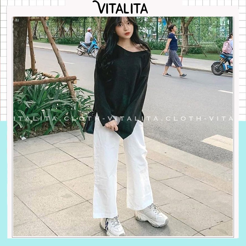 Quần Culottes ống rộng 9 tấc - chất vải đũi xước màu trắng, đen, kem mềm mại mặc cực mát