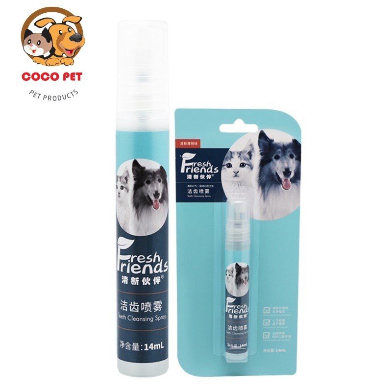 Nước Xịt Thơm Miệng, Diệt Khuẩn Khử Mùi Hôi Miệng Cho Chó Mèo Fresh Friend 14ml