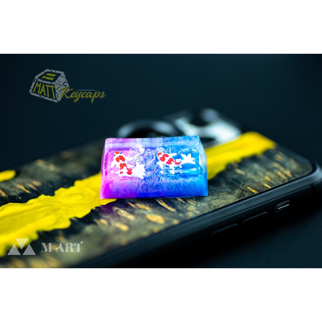 Keycap artisan cá koi 2U trang trí bàn phím cơ