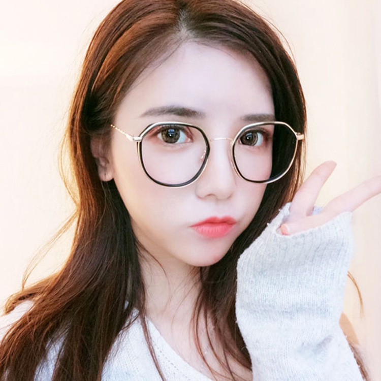 Kính gọng tròn chống ánh sáng xanh kiểu dáng thời trang phong cách Hàn Quốc