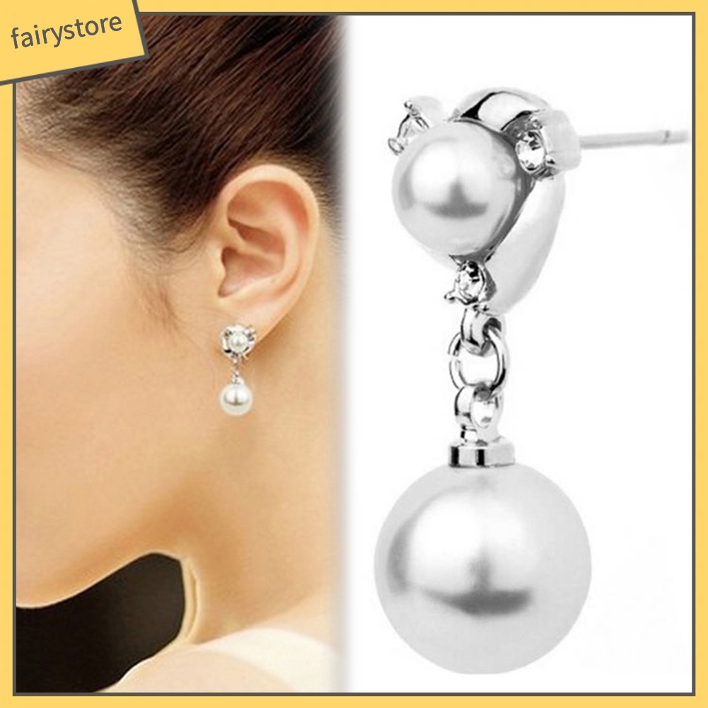 Cặp khuyên tai đính ngọc trai phong cách sang trọng cho nữ