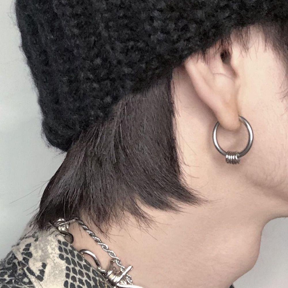 Khuyên Tai Thép Không Gỉ Dạng Cuộn Phong Cách Punk Thời Trang Cho Nam Và Nữ