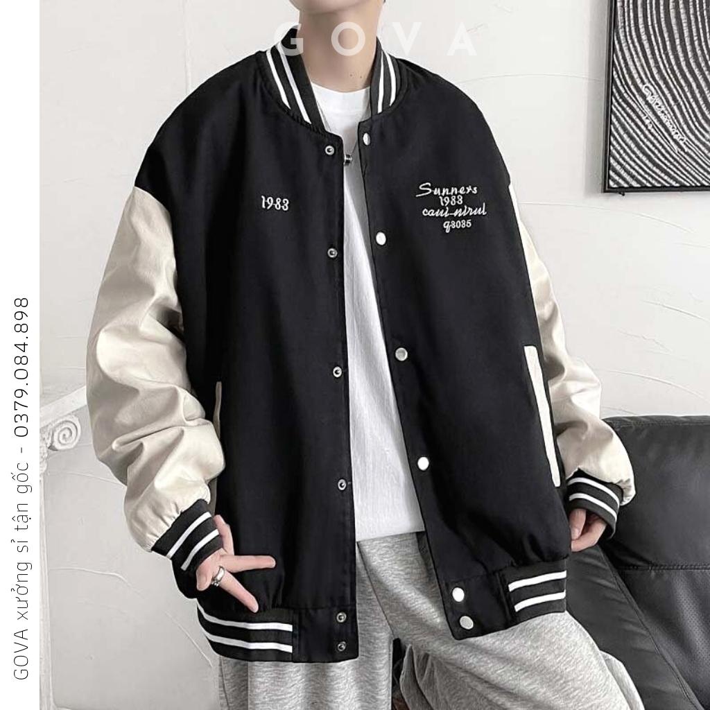 Áo Khoác Bomber 1983 Chất Dù 2 Lớp Nam Nữ Form Rộng Unisex, Áo Gió Chống Nắng Ulzzang GOVA