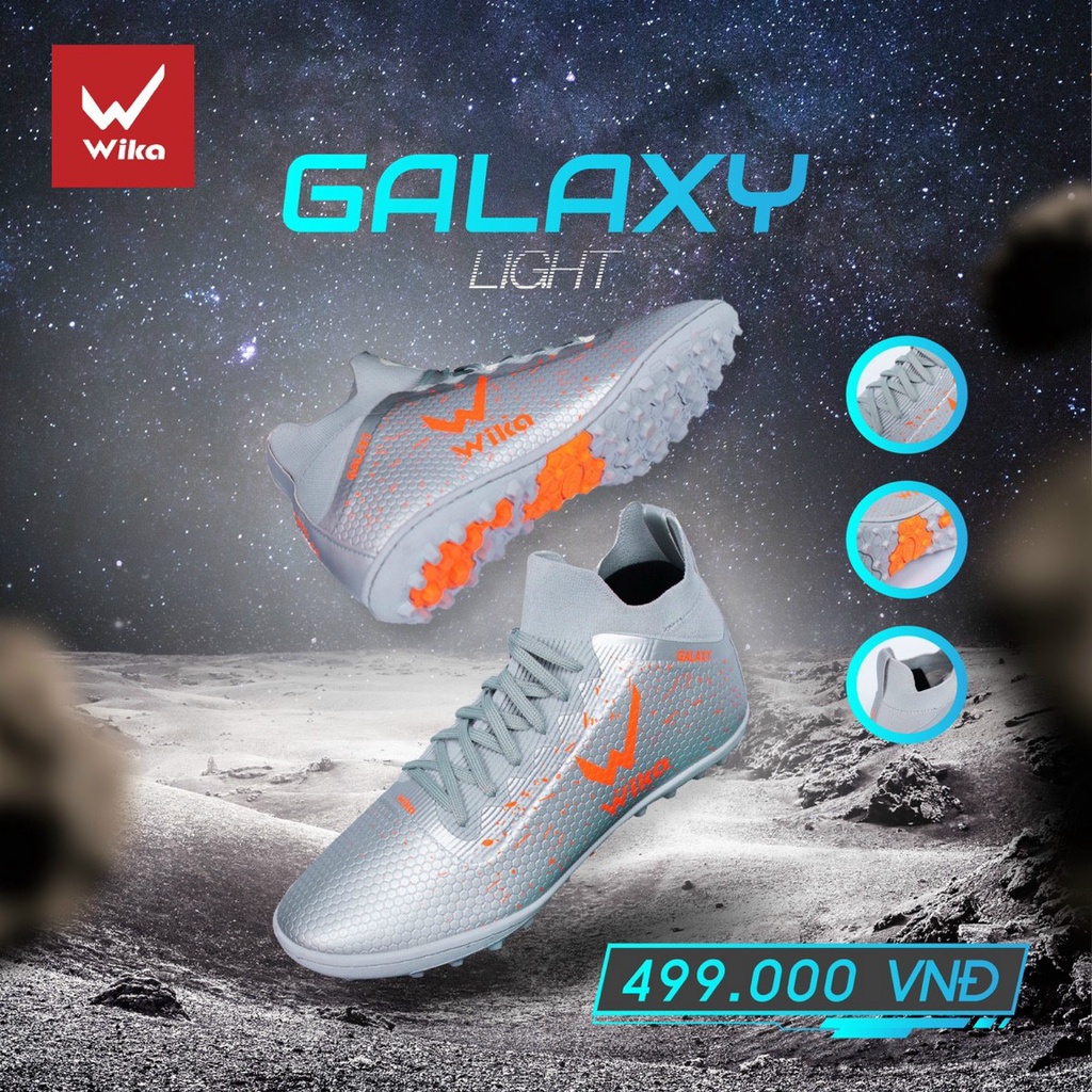 Giày Đá Bóng Wika Galaxy Đá Sân Cỏ Nhân Tạo Chính Hãng Khâu Full Đế