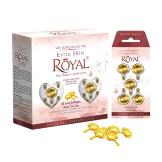 Viên bôi dưỡng da collagen cao cấp ESTRO SKIN ROYAL. Dưỡng da sáng hồng, Mờ thâm nám - tàn nhang