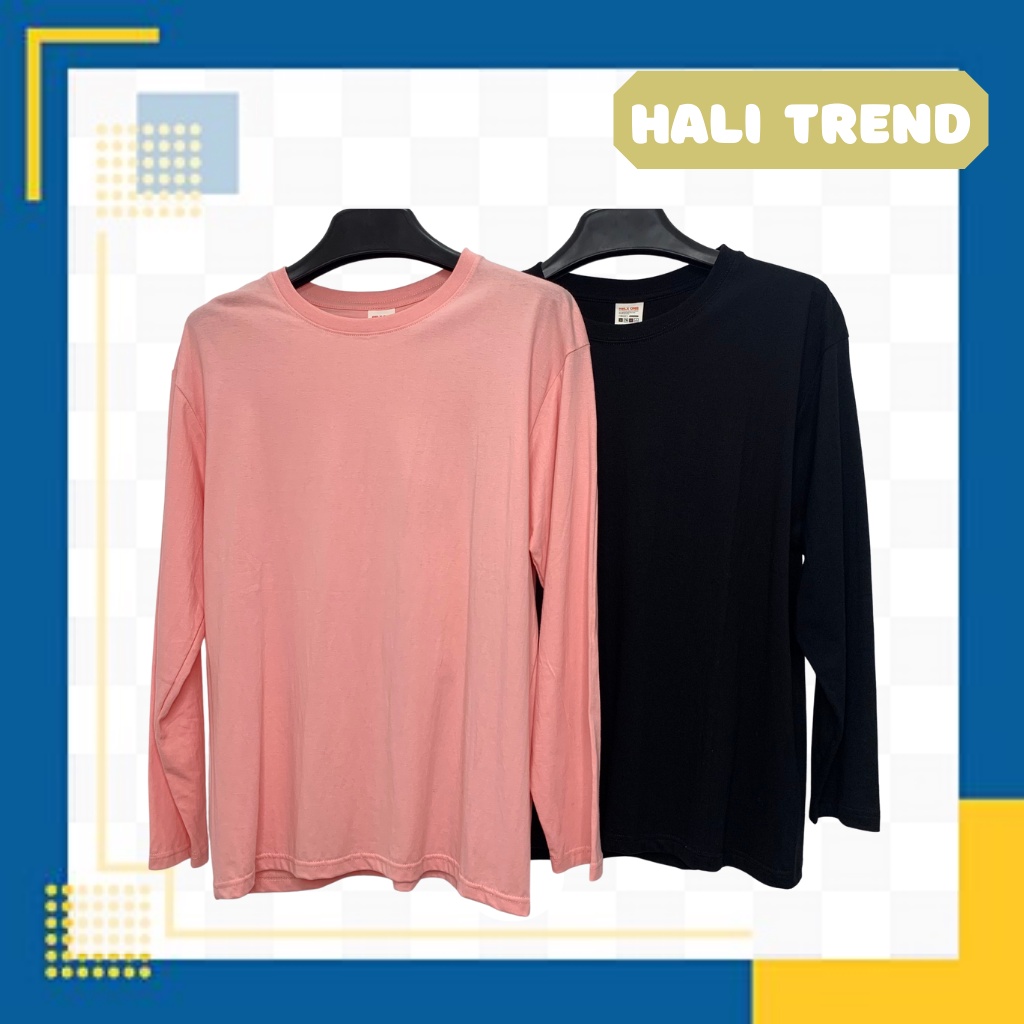 Áo phông nam dài tay Relx One cotton 2 màu đen hồng cao cấp