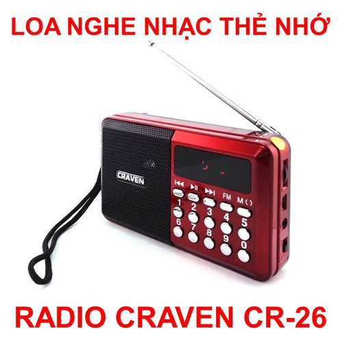 [Mã NOWSHIPVUI1 giảm 25k đơn 50k] LOA CRAVEN CR-26 NGHE NHẠC - NGHE KINH PHẬT-FM-USB-THẺ NHỚ