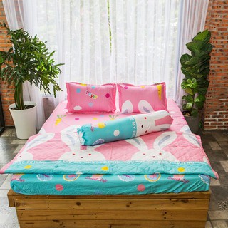 [ẢNH THẬT] ÁO GỐI ÔM POLY MẪU THỎ HỒNG KT 35 X 100 CM