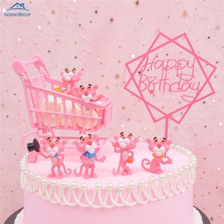 Mô Hình Báo Hồng Trang Trí Bánh Kem Xinh Xắn