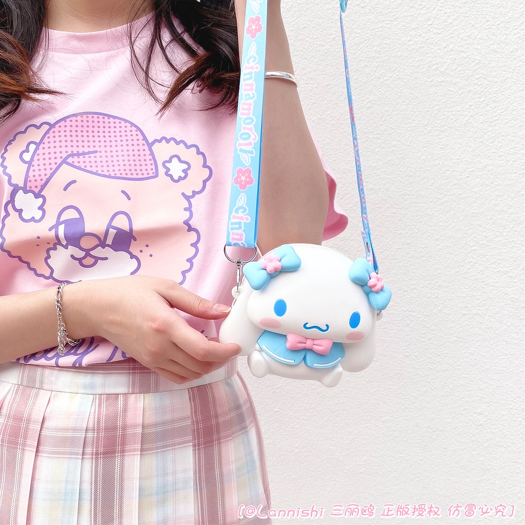 Túi Đeo Chéo Vai Bằng Silicone Màu Cầu Vồng Dành Cho Bé Gái