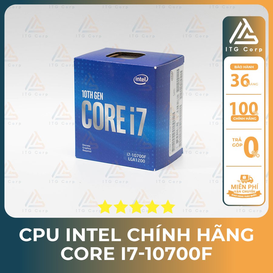 CPU Intel Core i7 10700F BOX NK Hiệu Suất Cao