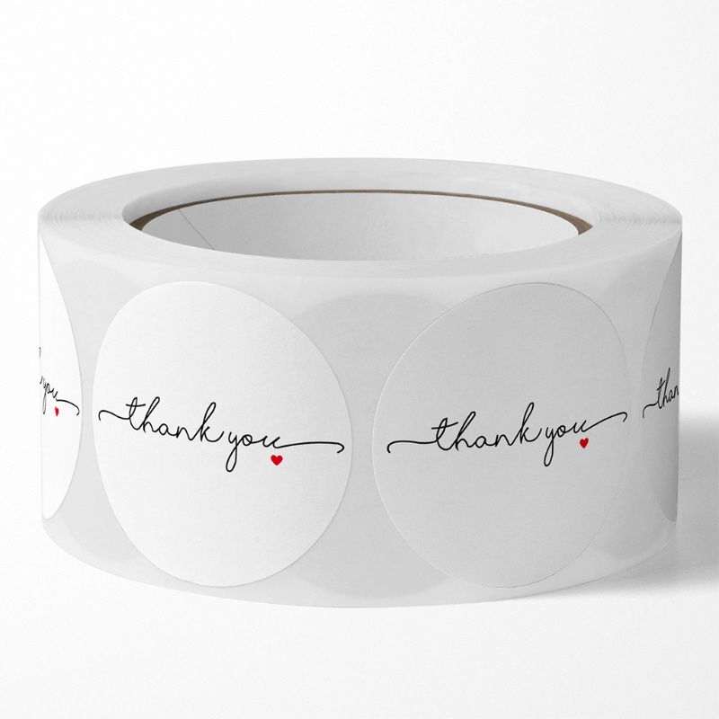 QQ Set 500 Nhãn Dán Tròn In Chữ Thank You Trang Trí Gói Quà