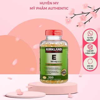 Viên uống vitamin E Kirkland 500v Mỹ hỗ trợ làm đẹp da, chống lão hoá, giữ mãi tuổi xuân