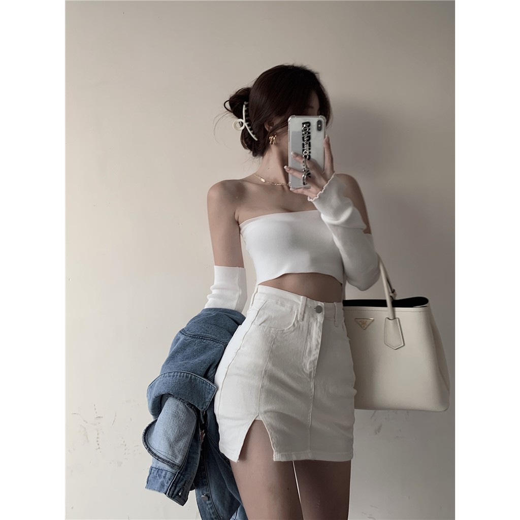 chân váy jean Xẻ Tà Thời Trang Dành Cho Nữ | BigBuy360 - bigbuy360.vn