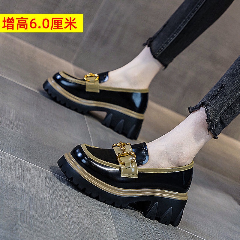 Giày Da Đế Dày Phong Cách Retro Thời Trang Cho Nữ