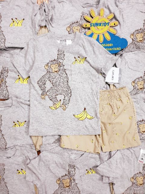 Bộ Bé Trai Carter Khỉ quần kaki