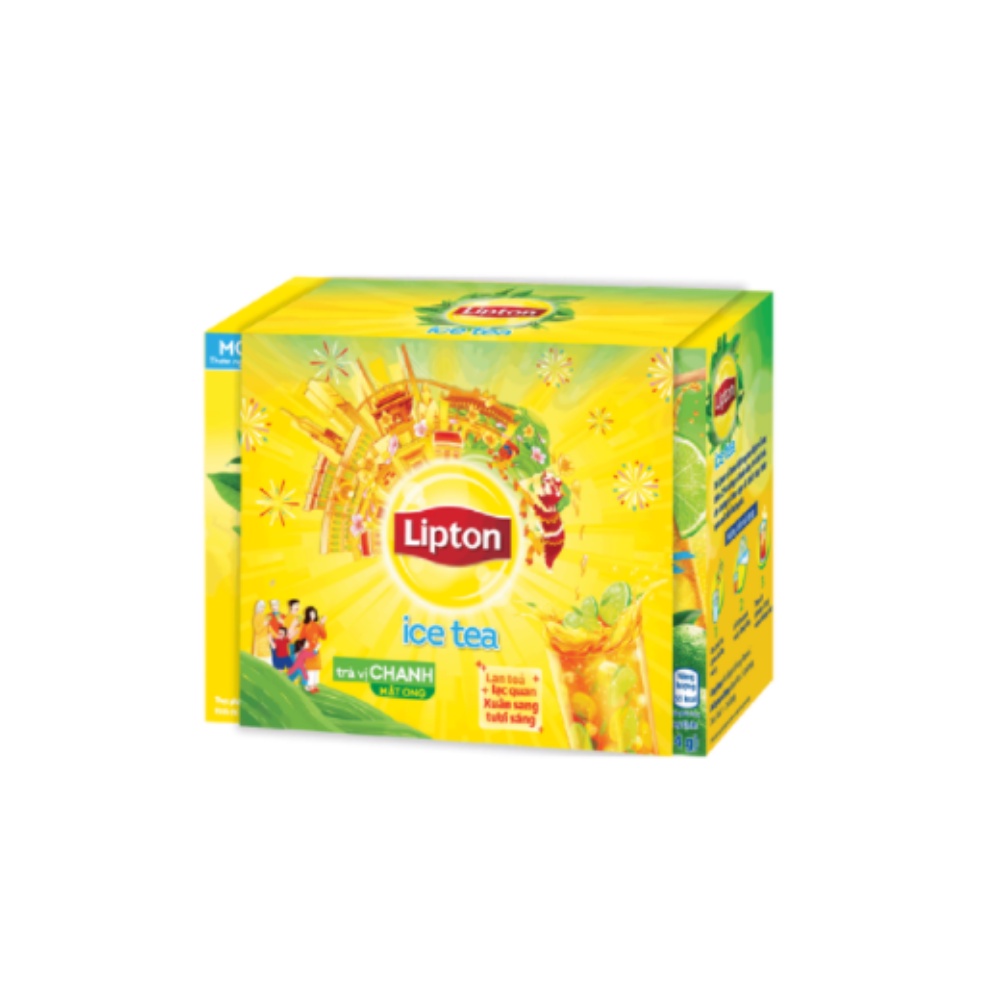 [QUÀ TẶNG KHÔNG BÁN] Trà Lipton Ice Tea vị chanh mật ong 14g x 16 gói phiên bản Tết