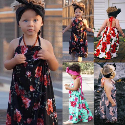 Đầm maxi thời trang đi biển cho bé gái