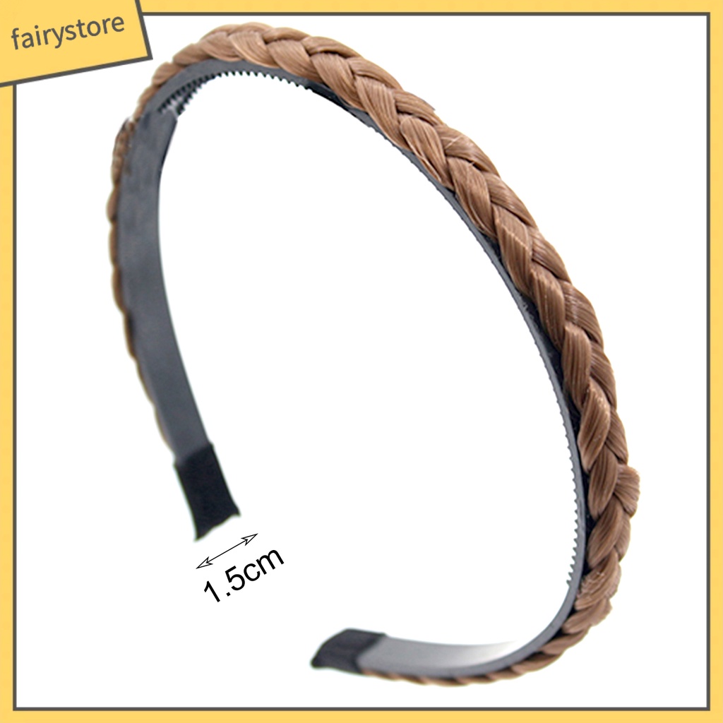 Băng Đô Cài Tóc Giả Bằng Sợi Tổng Hợp Màu Trơn Thời Trang Dự Tiệc