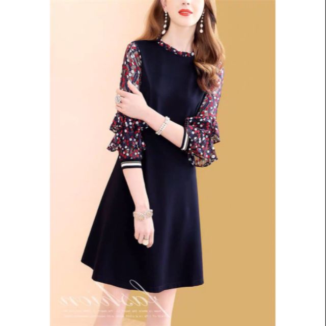 ĐẦM SUÔNG PHỐI TAY REN BI CAO CẤP - HÀNG NHẬP