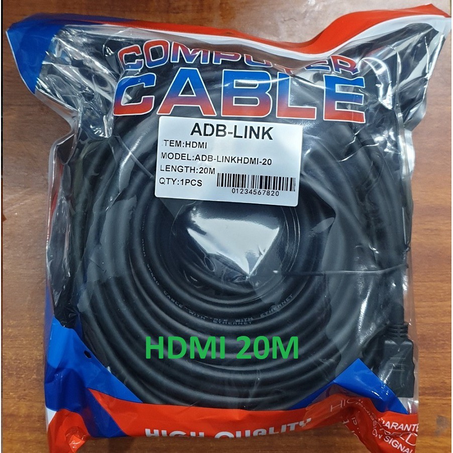 Dây Cáp HDMI 20M ADBLink Full HD Dây Tròn Màu Đen