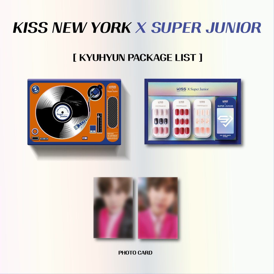 [KISS NEW YORK X SUPER JUNIOR] 15TH Anniversary Collab Set (KYUHYUN) Bộ Sản Phẩm Móng Tay - 4 Món