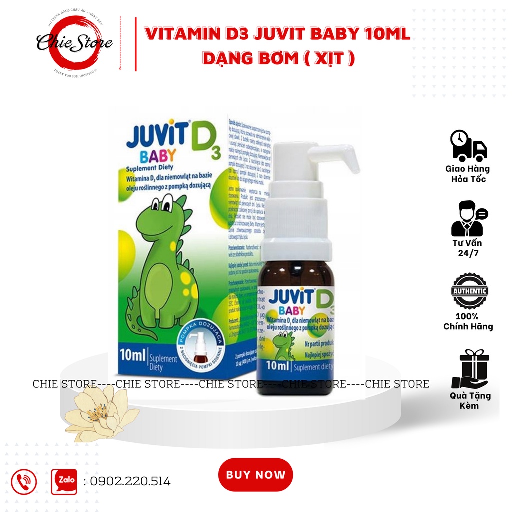 GIÁ TỐT Vitamin D3 Juvit Baby dành cho trẻ sơ sinh, dạng bơm thumbnail