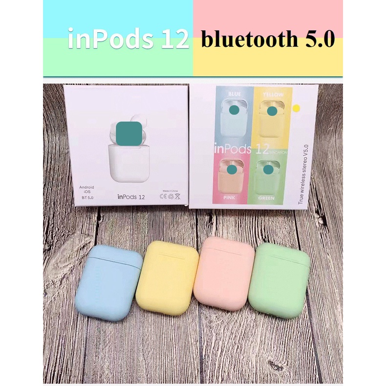 Tai nghe bluetooth Inpods I12 TWS 5.0 không dây cảm ứng chống nước âm thanh Hifi