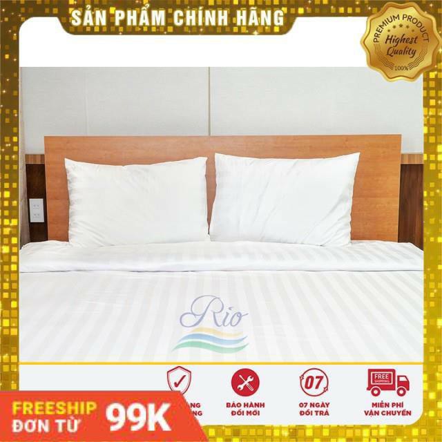 Vỏ Chăn Cotton Khách Sạn RIOTEX Trắng Sọc Kích Thước 1m8x2m/ 2mx2m2