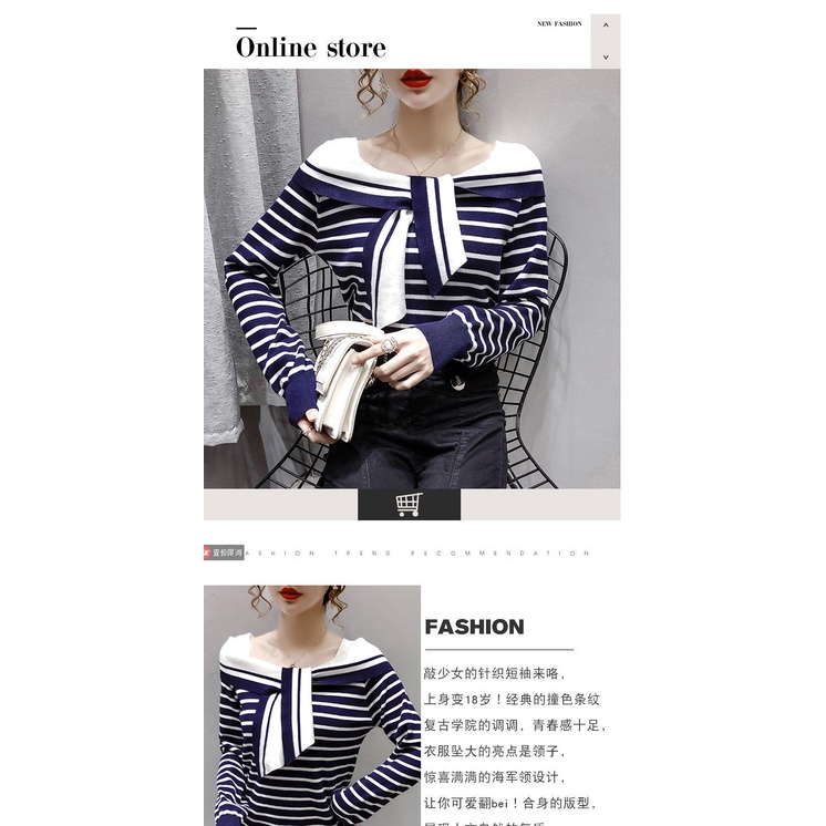 Áo sweater dệt kim một màu tay dài thời trang mùa thu quyến rũ cho nữ 2021