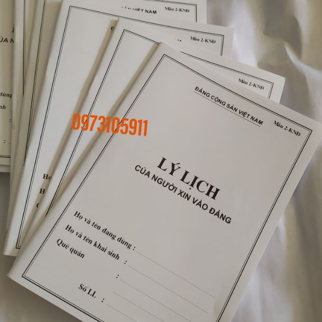 10 quyển lý lịch của người xin vào đảng ( mẫu 2knd)