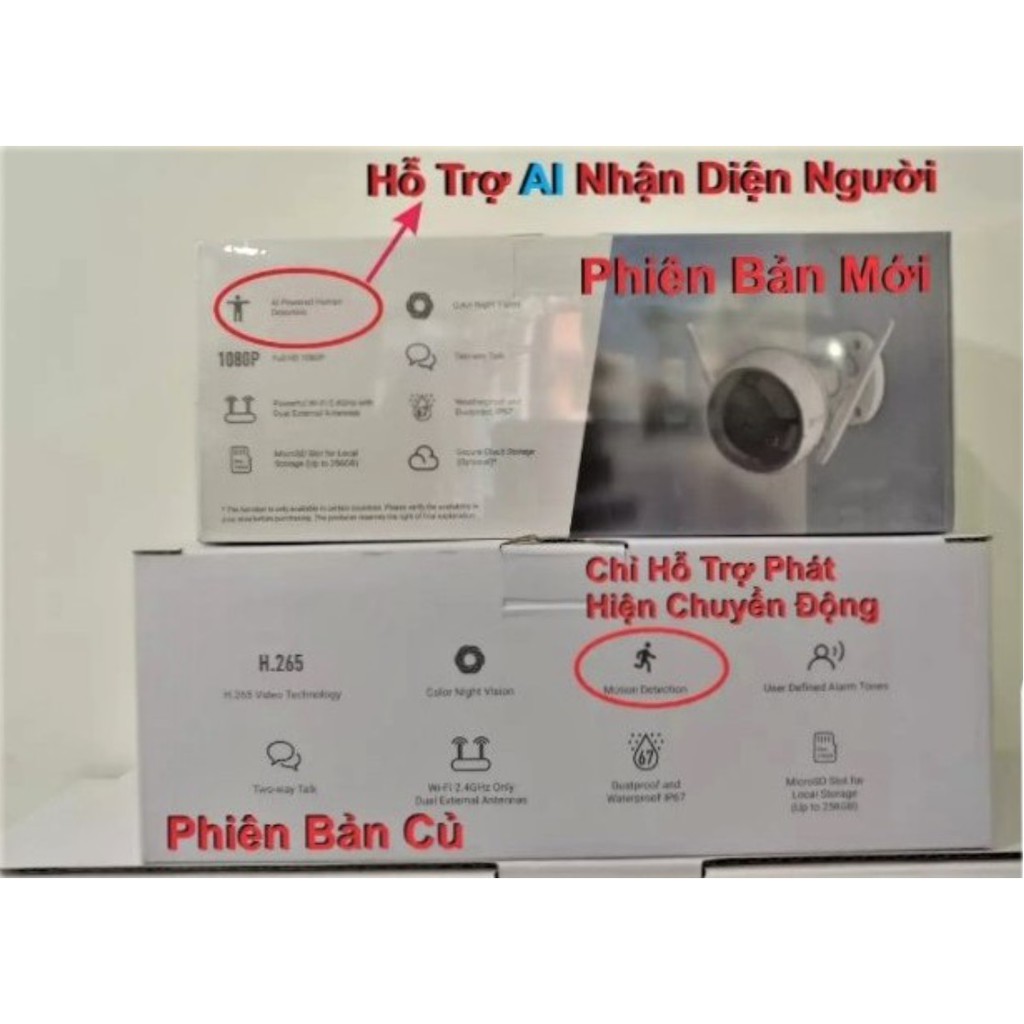 Camera 2M 4M IP WIFI Ngoài Trời  Ezviz C3W C3WN CV310 PRO MÀU BAN ĐÊM Hikvision 1080P FULLHD f22p C3X  [CHÍNH HÃNG 24TH]