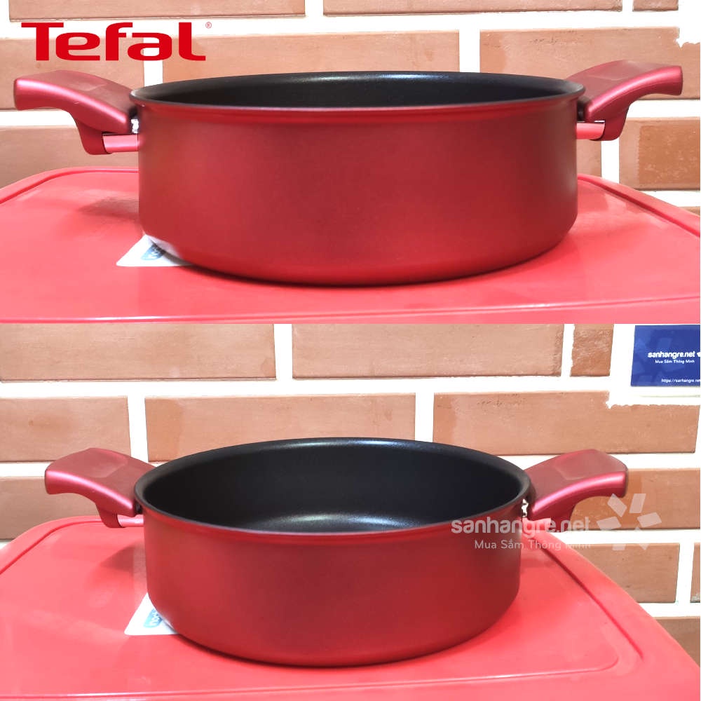 Nồi nhôm chống dính đáy từ thành thấp Tefal Character 24cm C68270 Made in France tặng vung kính Lyncen