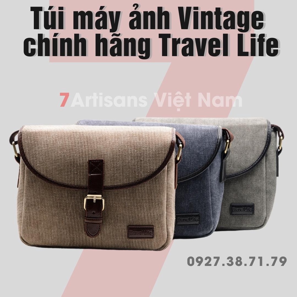 (CÓ SẴN) Túi đựng máy ảnh thời trang chính hãng Tralvel Life - Nhỏ gọn - Thời trang cổ điển - Túi máy ảnh vintage