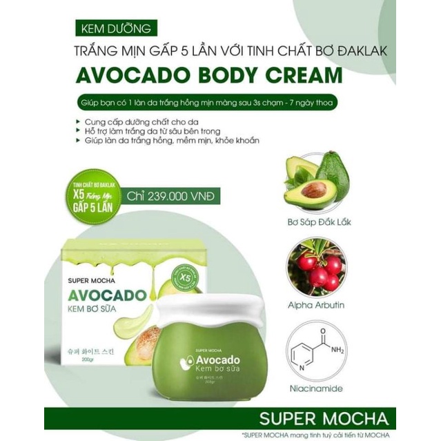 Kem Bơ Sữa - Avocado Body Cream