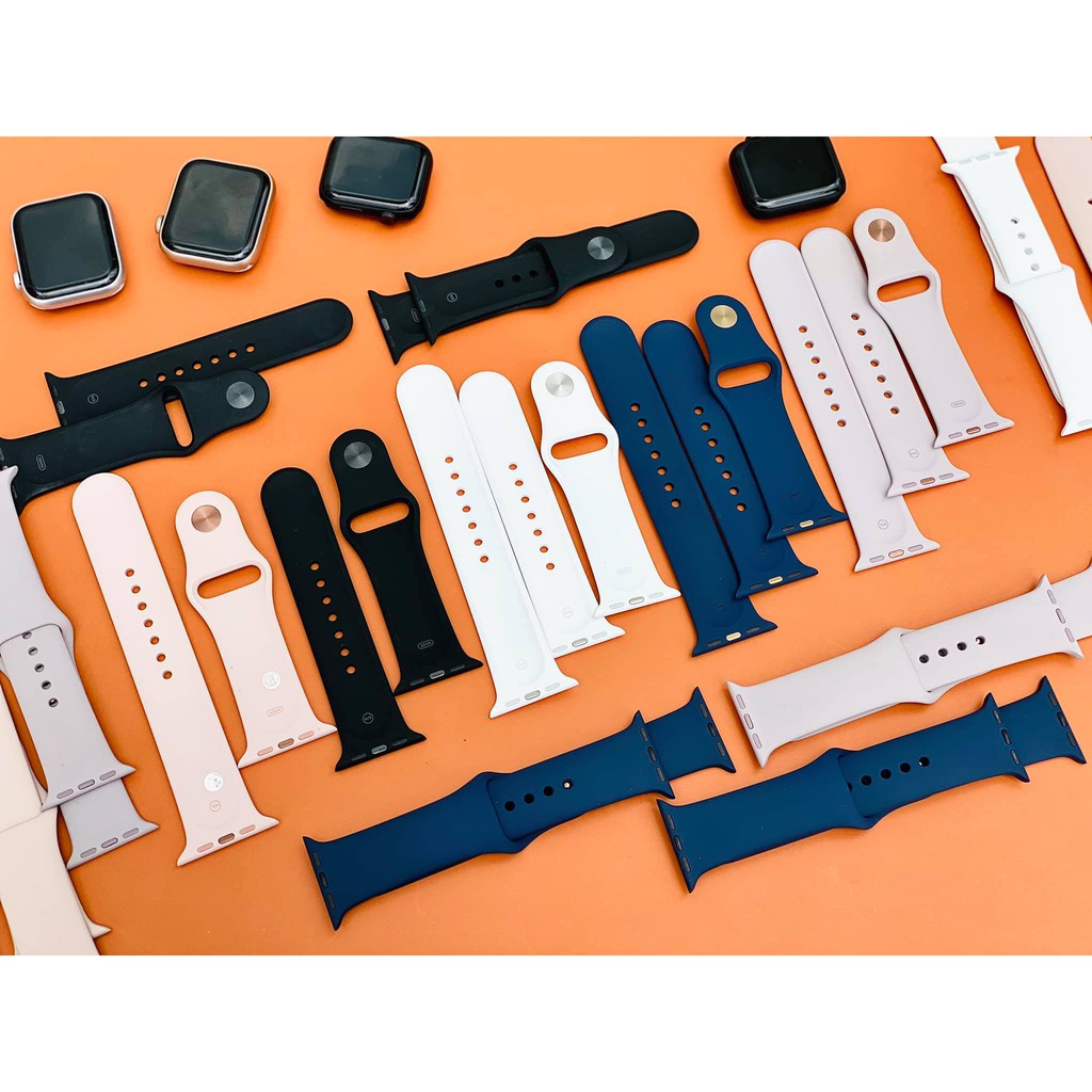 Dây silicon màu xanh navy dành cho Apple Watch đồng hồ thông minh iWatch Series1/2/3/4/5/6/7/SE size 38/40/41/42/44/45mm