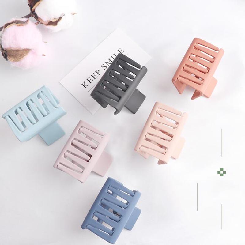 Kẹp Tóc Càng Cua Màu Trơn Kiểu Dáng Hình Học Thời Trang Cho Nữ