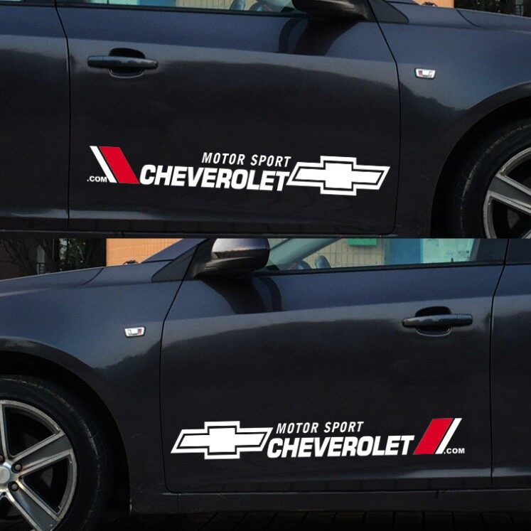 Bộ 2 Miếng Dán LOGO Trang Trí Xe Hơi Chevrolet Chống Trầy Xước