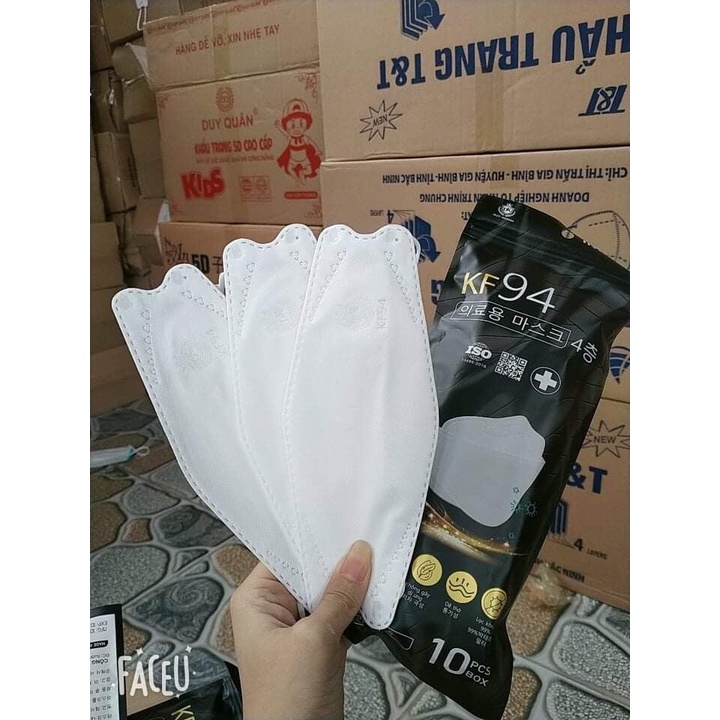 Túi 10 Chiếc Khẩu Trang Hàn Quốc Y Tế 4D Duy Khánh Mask KF94 Kháng Khuẩn