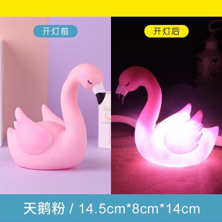 Đèn ngủ silicon chạy bằng pin an toàn cho bé yêu hình hồng hạc